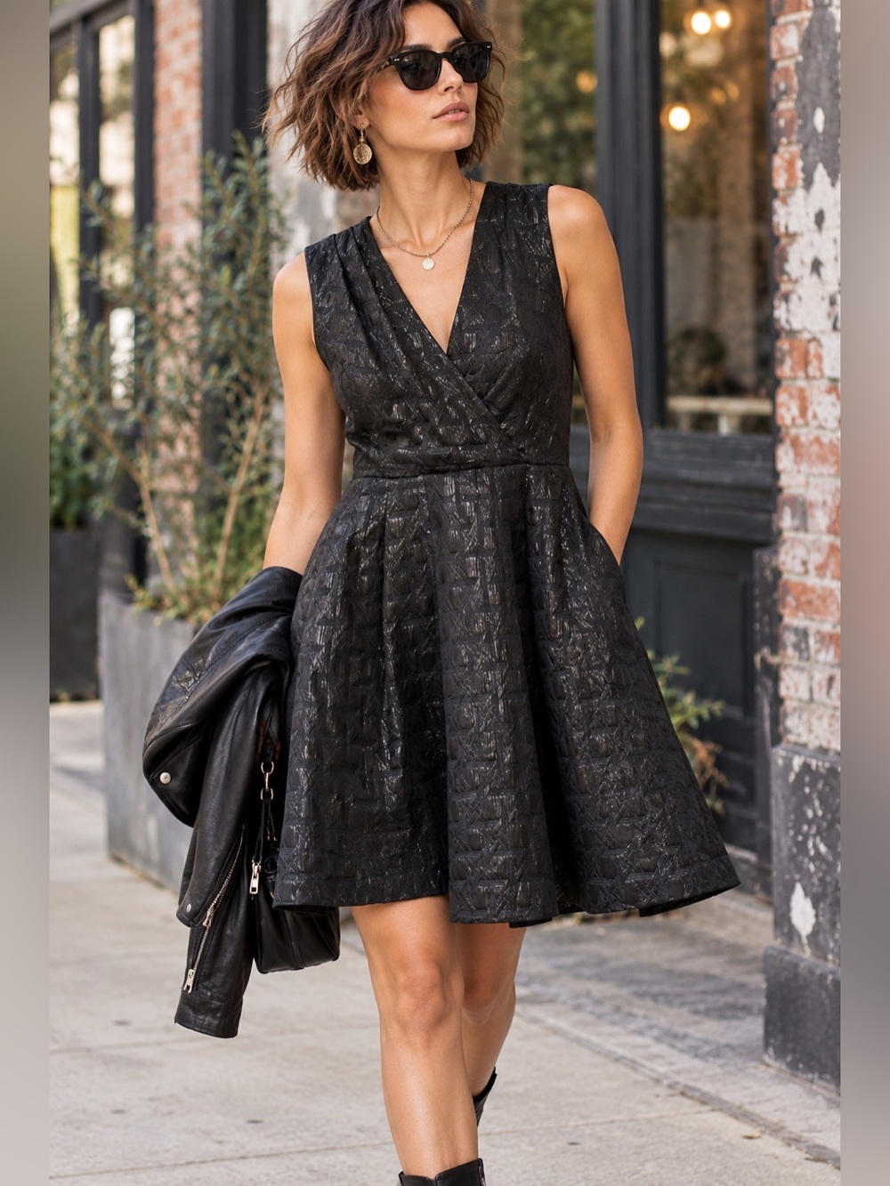Kirna Zabete x Target Black Metallic Jacquard Fit & Flare Dress 12
